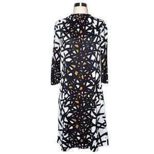 Vintage 60s Abstract Print Mock Neck Tent Dress Nelly Don